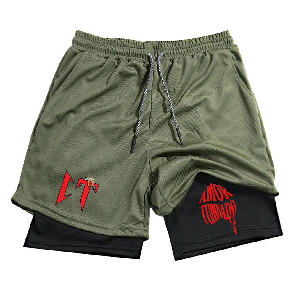 Men's Gym Short Double-deck Quick Dry