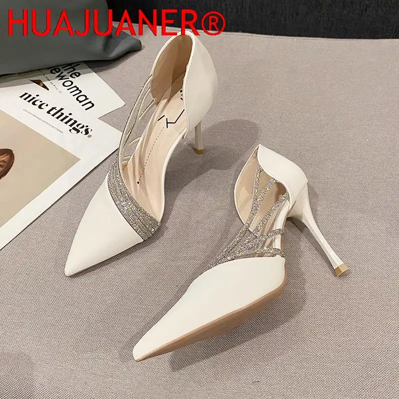 2026 Spring Luxury Women Rhineston Stiletto High Heels Pumps Scarpins Designer Lady Black Heels Wedding Party Bridal Prom Shoes