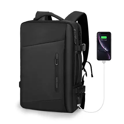Men's Business Travel Backpack 17" Laptop, 40L Expandable, Carry-on