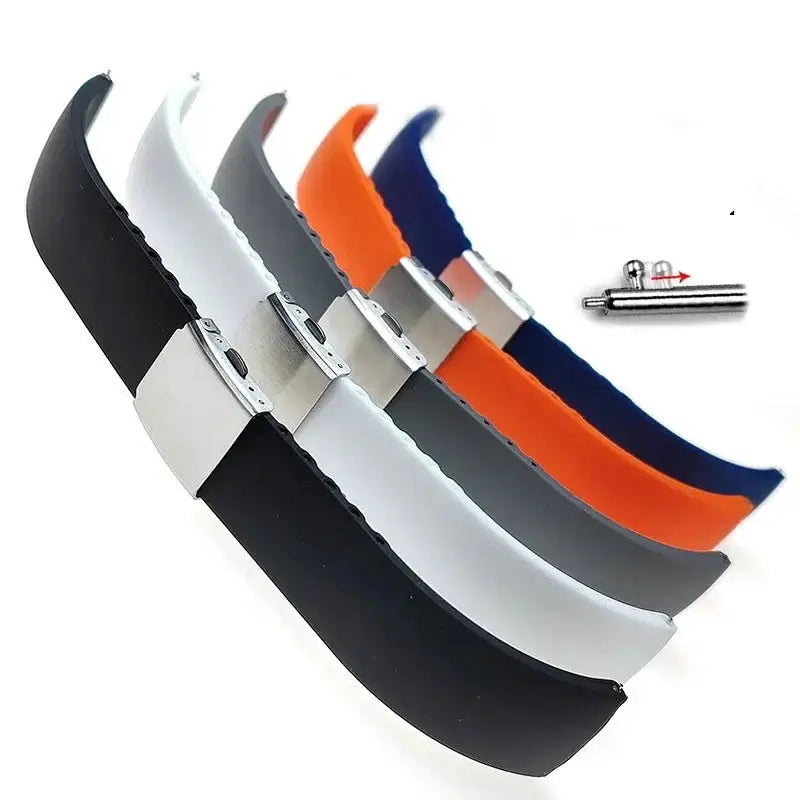 Samsung Galaxy Watch 7, 6, 5, 4 & FE Silicone Band, Folding Clasp