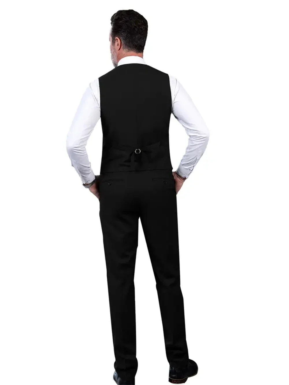Men's Suits 3pcs Mens Business Suit Notch Lapel Blazer Formal Wedding Groom Pants Tux Vest Tuxedos (Blazer+vest+Pants)