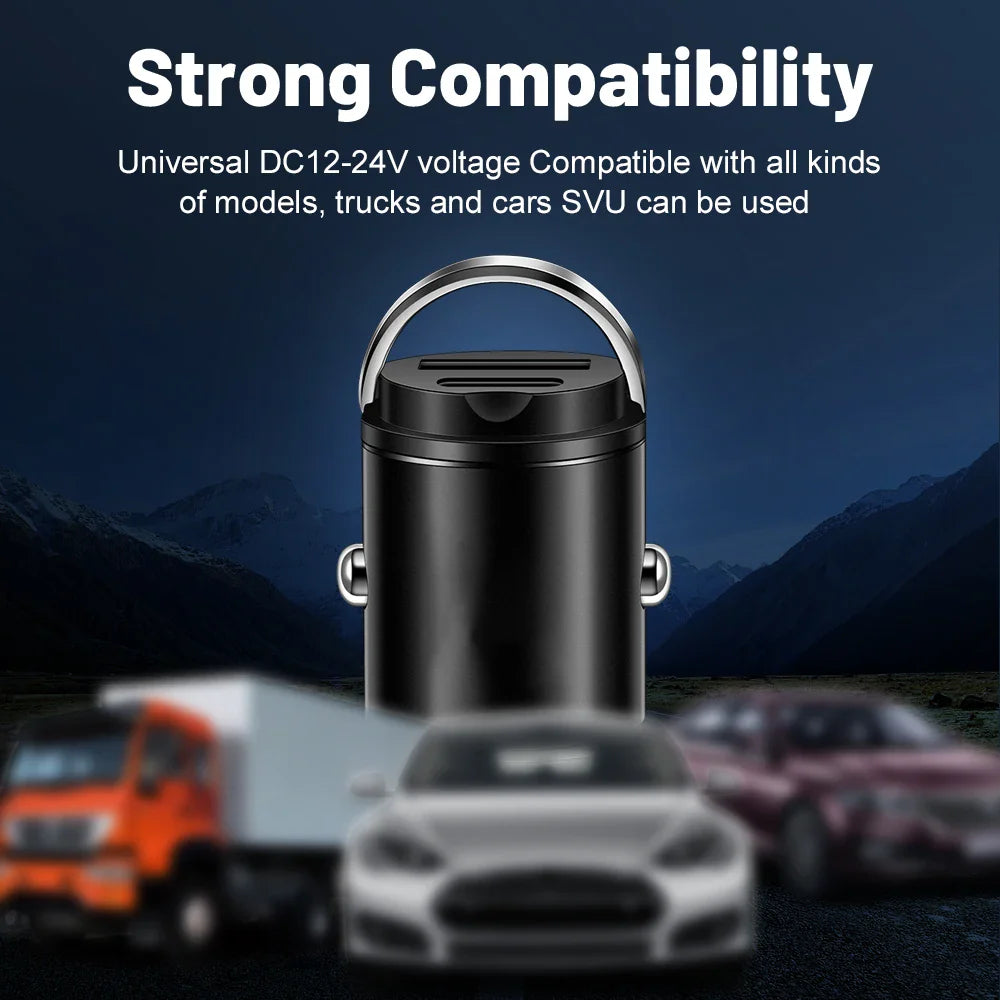 100W Mini PD USB Car Charger Lighter Car Charger for Xiaomi Samsung Huawei Super Fast Charging QC3.0 Car Charger for iPhone