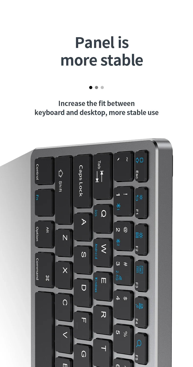 NexusClick Wireless Ergonomic Keyboard Mouse Combo - Rechargeable Mini Multimedia Set for PC, Laptop, MacBook