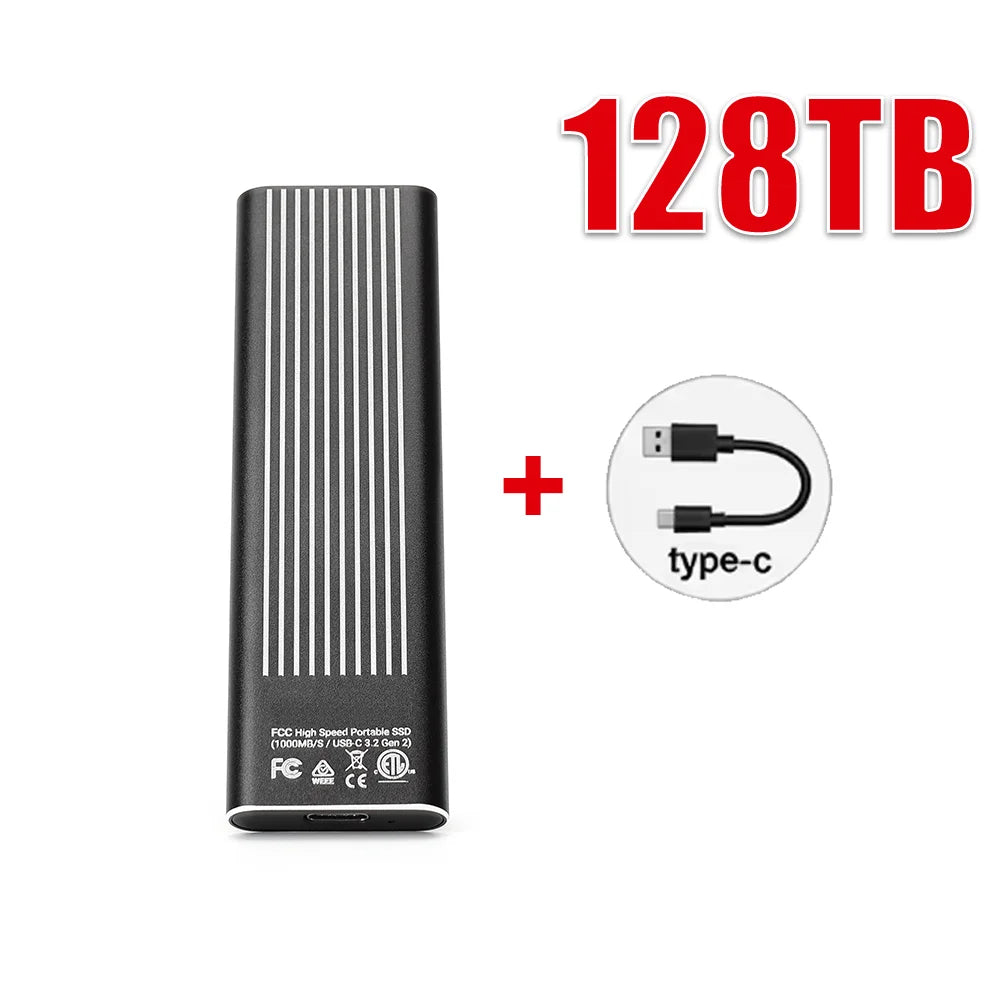 High Speed External Portable SSD 6TB 12TB Plug and Play Mobile Hard Drive Compatible with Windows IOS Android DevicesHigh Speed