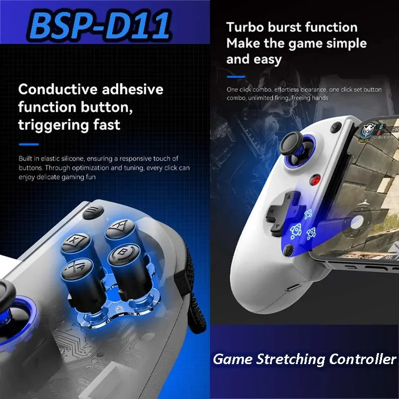 Mobile Phone Game Controller for iOS/Android/Tablet Gaming Joystick for Switch/PS3/PS4 D11 Wireless Bluetooth PC Controllers