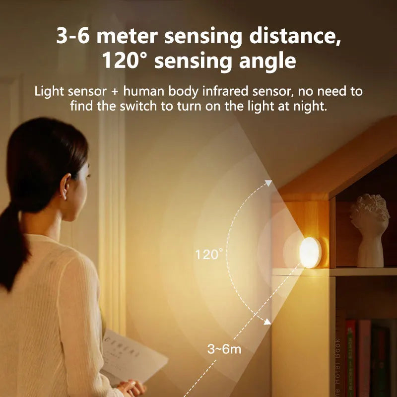 Intelligent Sensing Night Light LED Night Light with Digital Sensor Head Magnetic Suction Wireless-Use Eye Protect Night Lamp