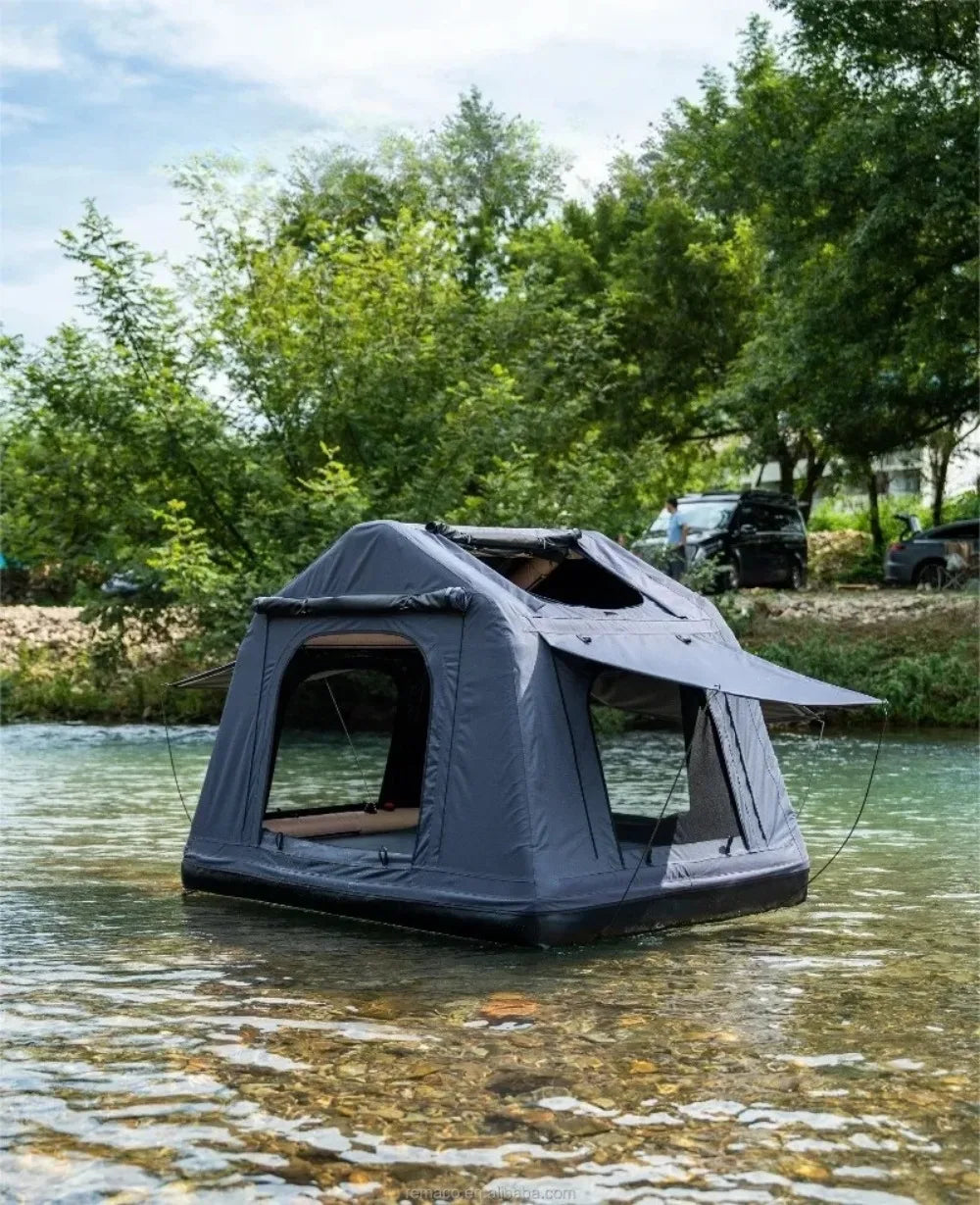 outdoor camping new large space air column inflatable roof tent