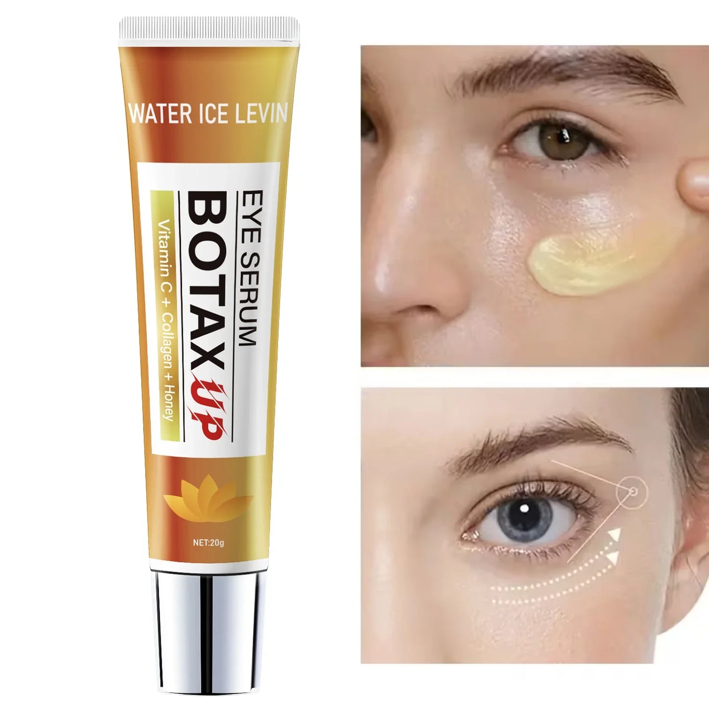 Eye Cream with Vitamin C & Collagen for Dark Circles, Moisturizing & Brightening, 20g Buy 1 Get 1 Free, Fast Shipping