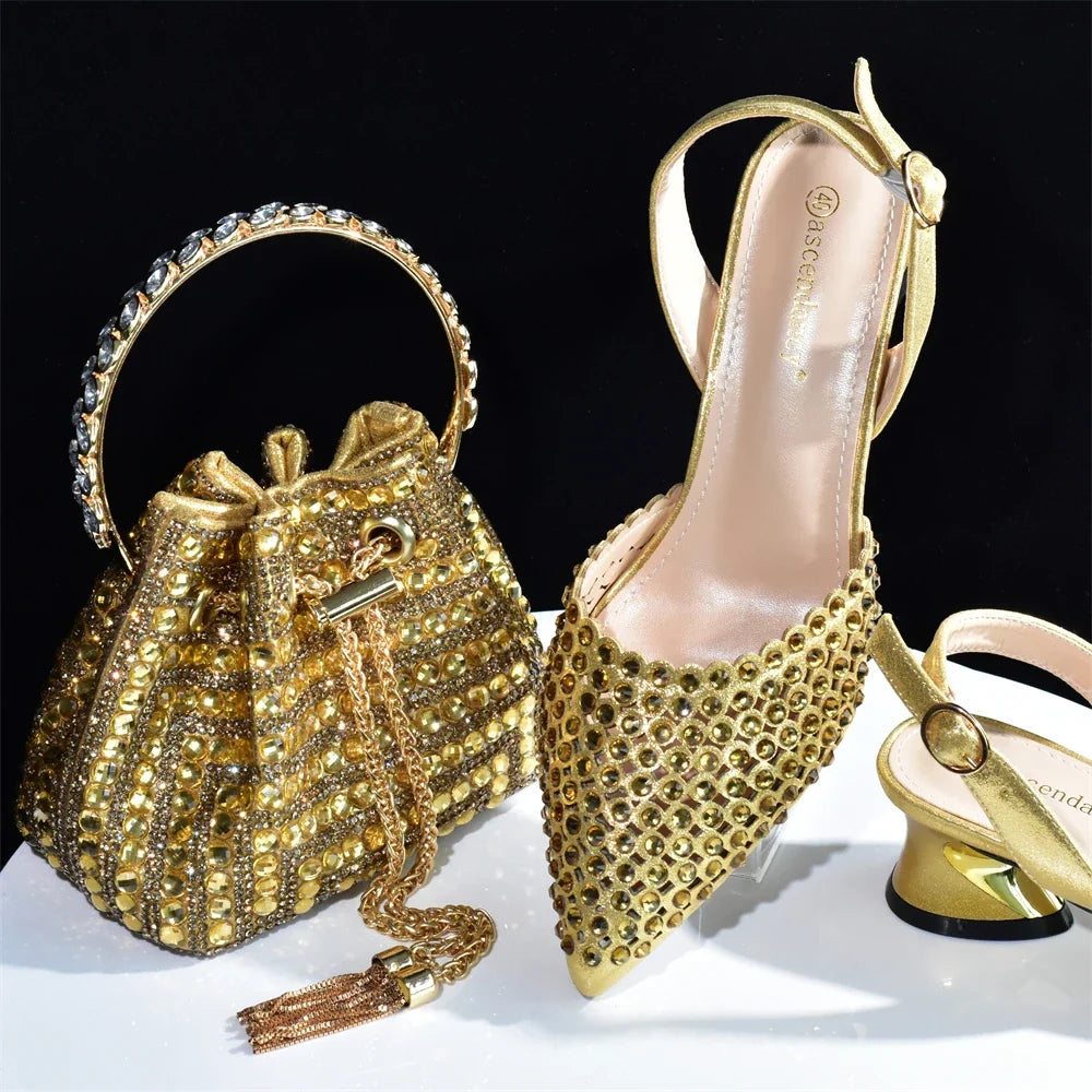 Royal Blue Women Shoes And Bag Set Luxury African Ladies Pumps Match With Handbag Sandals Clutch Escarpins Femme Sandales 938-84