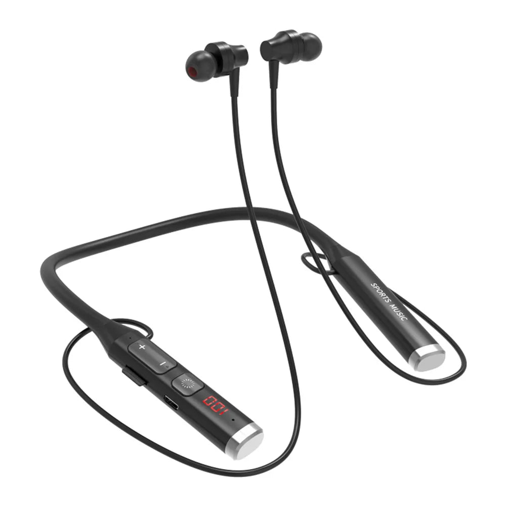 Wireless Headset Bluetooth 5.0 Earphone HiFi 9D Stereo Neck-Hanging Sport Headphone Support Bluetooth TF Card FM Audio Playback