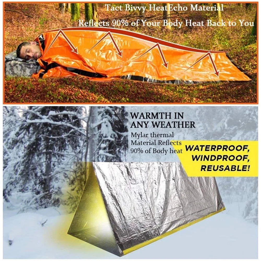 Saco de dormir de supervivencia de emergencia impermeable