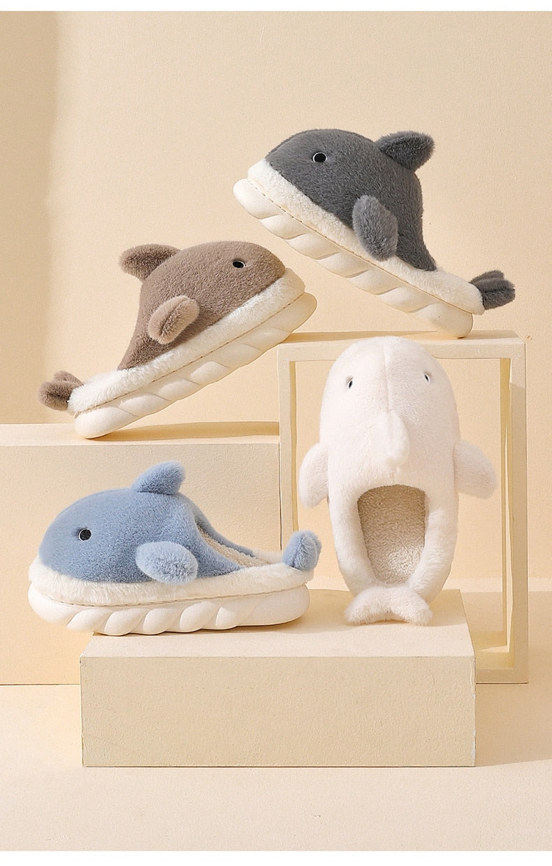 Pantuflas de tiburón suaves