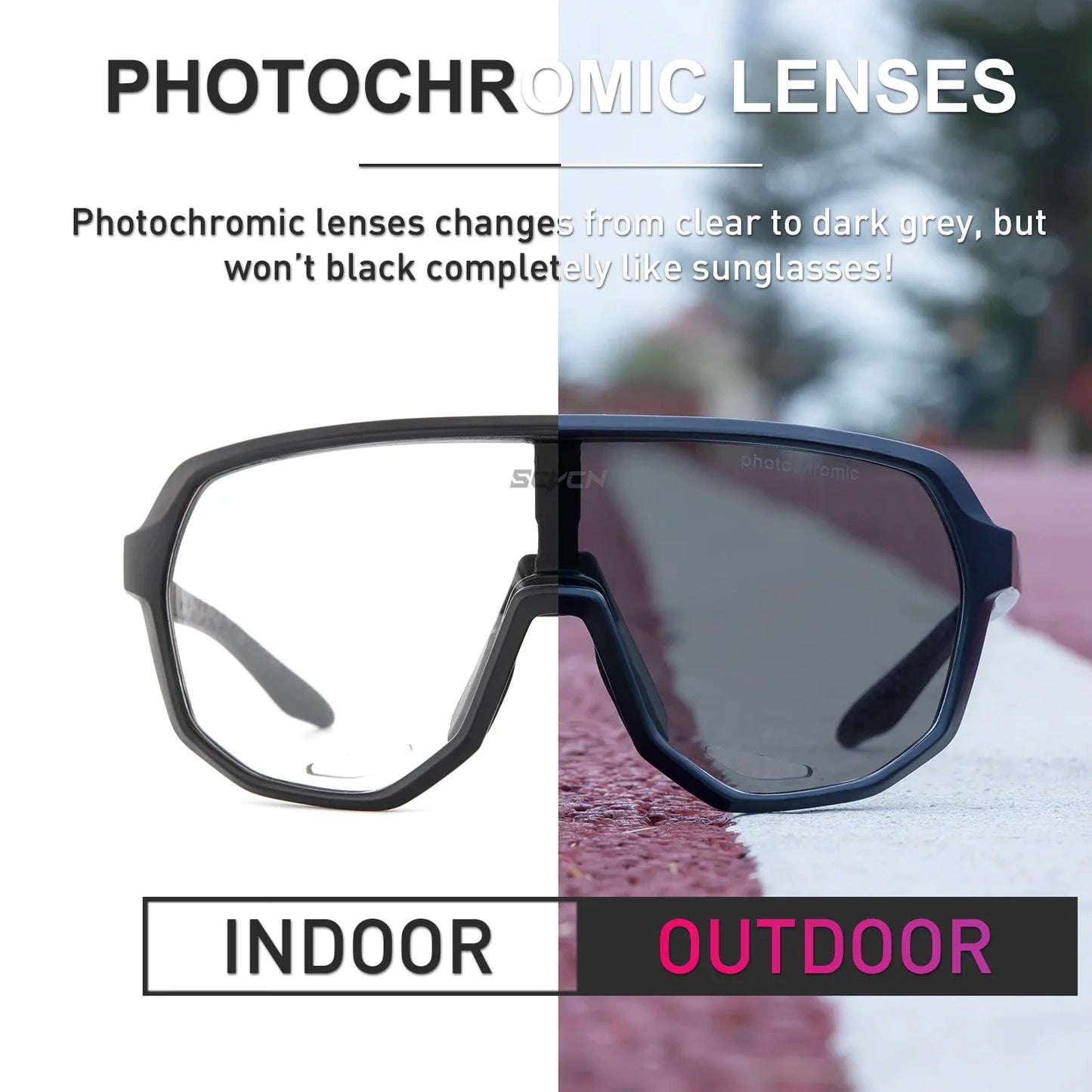 Photochromic Cycling Glasses Bicycle for Outdoor Sports Sunglasses MTB Road Bike Goggles Bike Eyewear Men Women Cycl Equipment