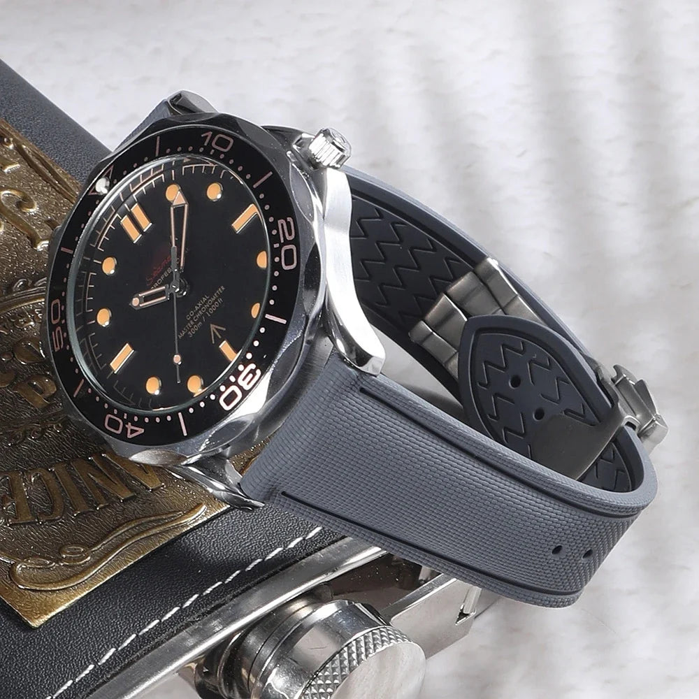 Samsung Galaxy Watch 7, 6, 5, 4 & FE Sailcloth-Texture FKM Rubber Band