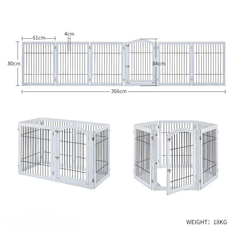 Wooden Pet Fence Dog Fence Freely Combinable Pet Isolation Door Indoor Foldable Dog Cage for Small and Medium Dogs Pet Supplies