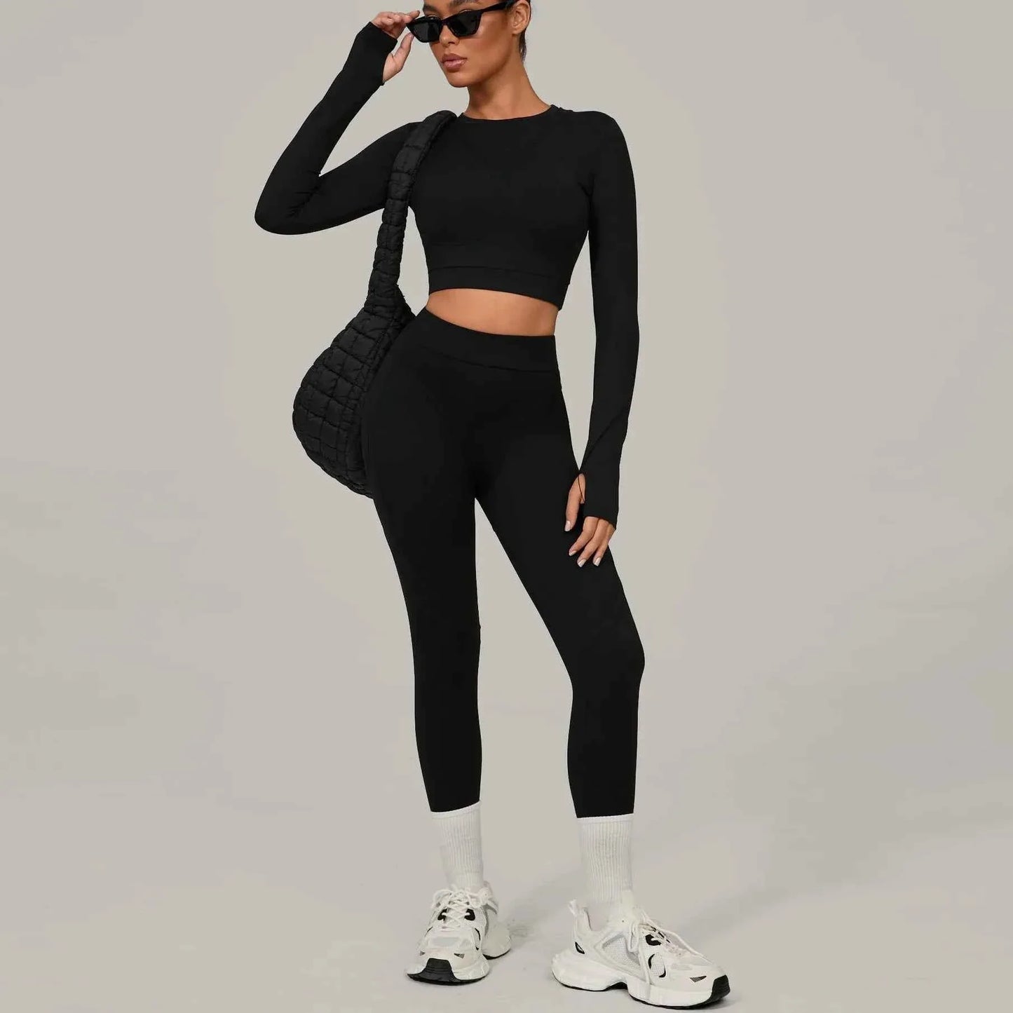Traje deportivo de yoga sin costuras de cintura alta XP160