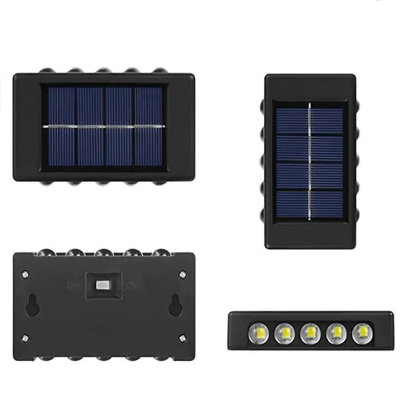 10 LED Solar Wall Lamp Outdoor Waterproof Solar Powered Light UP and