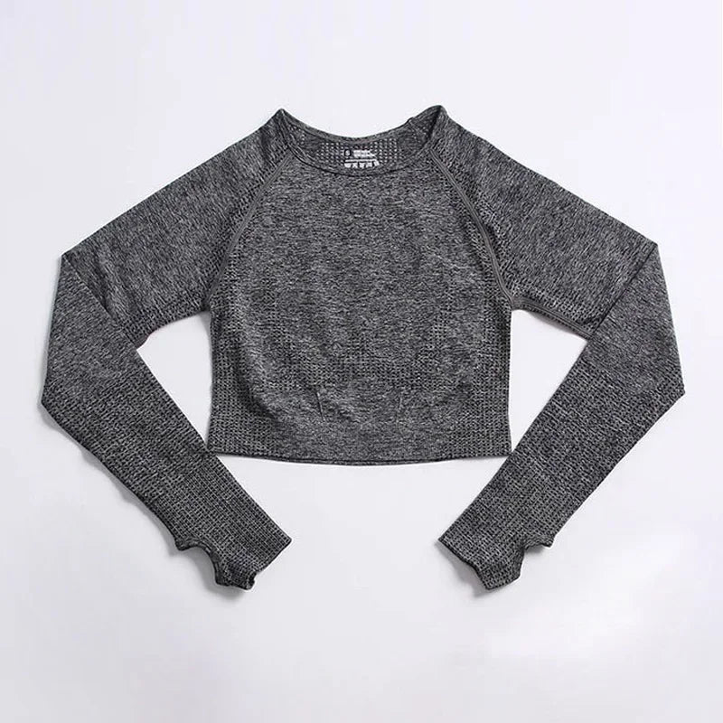 Women’s Long Sleeve Crop Gym Yoga Top