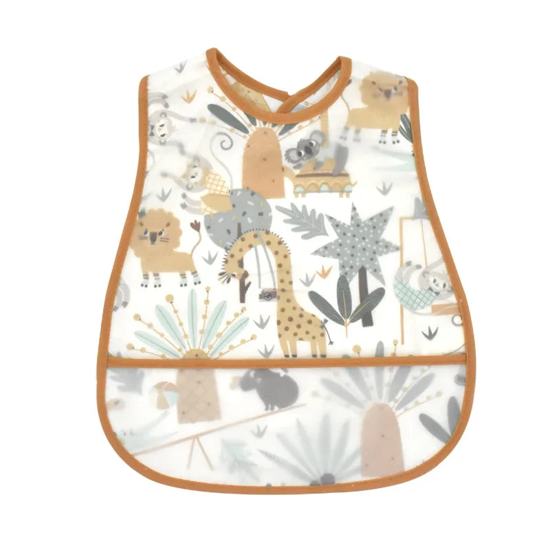 2023new Cartoon Pattern EVA Waterproof Pocket Lunch Feeding Bibs