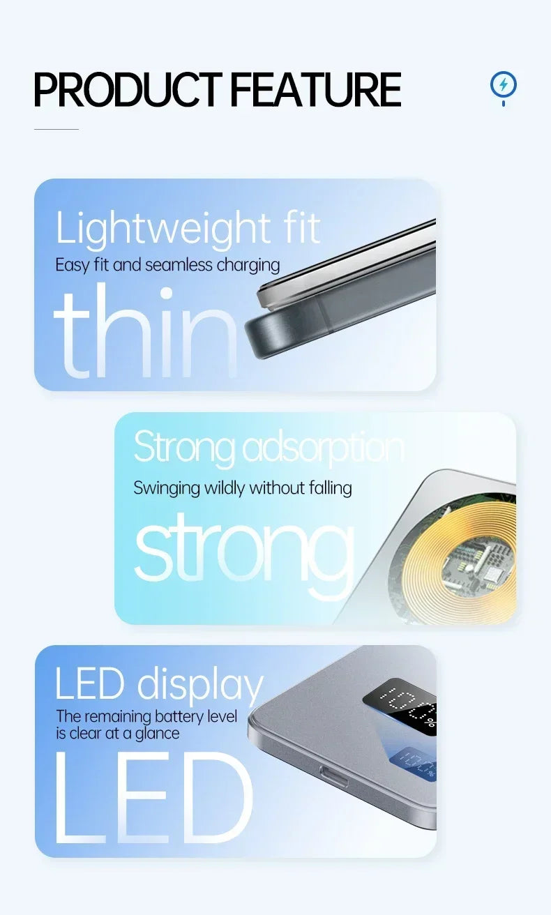 Lenovo Magnetic Wireless Power Bank PD22.5W Fast Charging Magsafe External Battery 500000mAh For iPhone Xiaomi