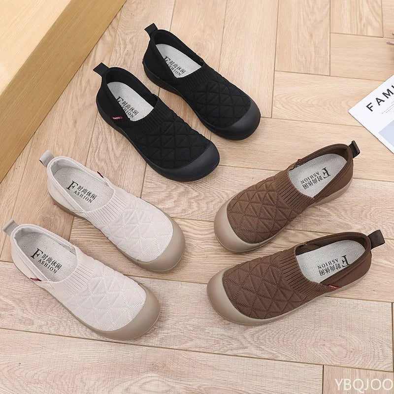 Spring and Autumn Fashion New Lightweight and Comfortable Women's Single Shoes with Soft Surface One Step Stepping Women's Shoes
