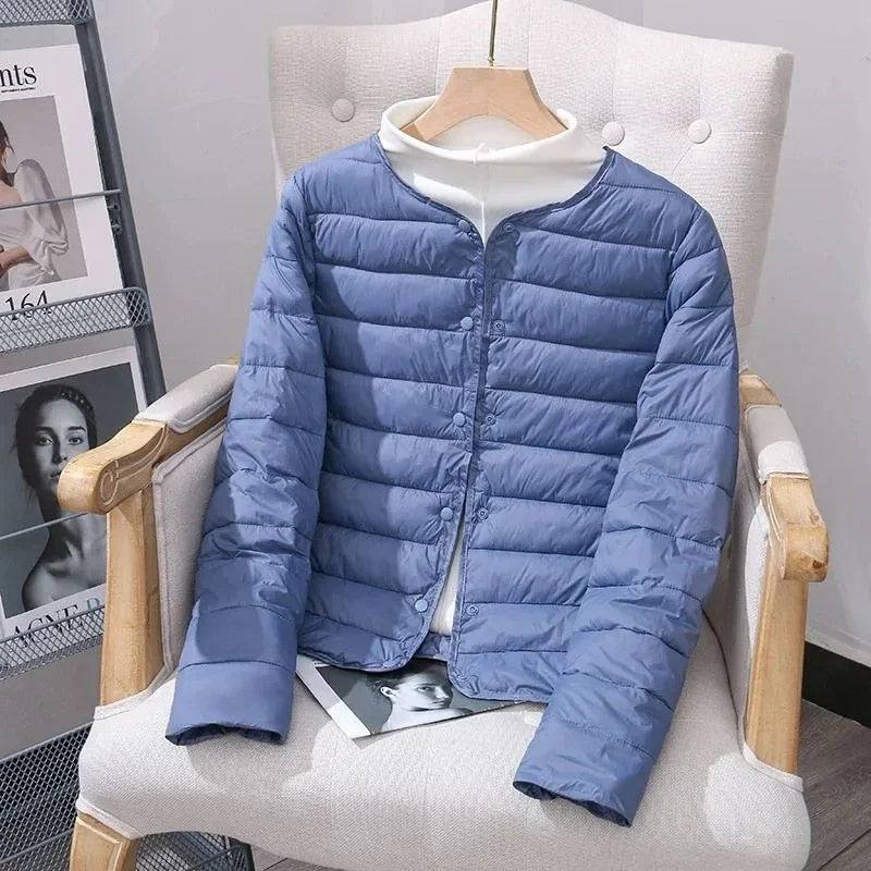 Women White Duck Down Slim Jackets 2025 New Arrivals Autumn Winter Warm Female Fashion Ultra Lightweight Packable Puffer Coats