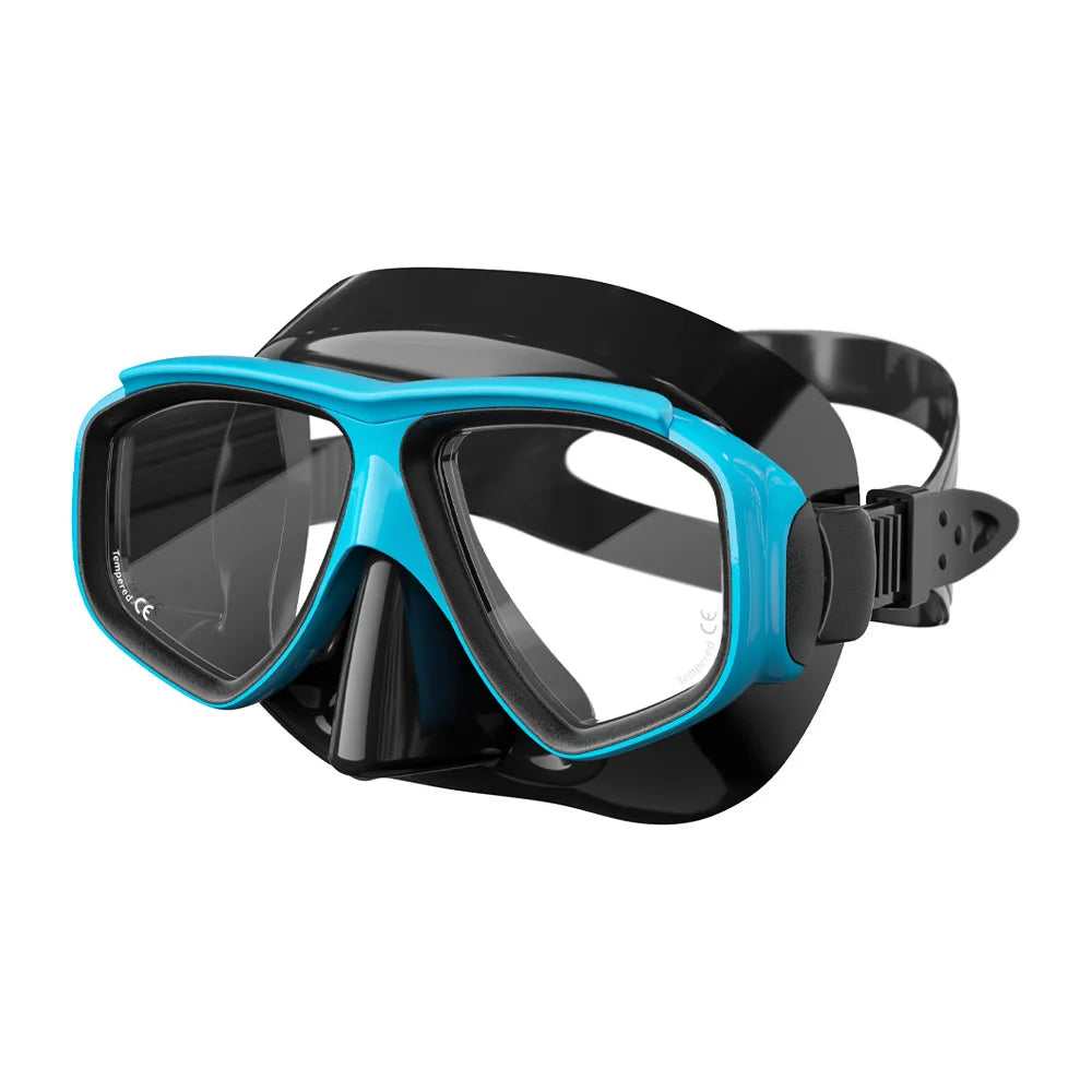 JSJM Professional Anti-Fog Swimming & Scuba Diving Mask with UV Protection, Silicone Snorkeling Goggles & Tube Set for Adults