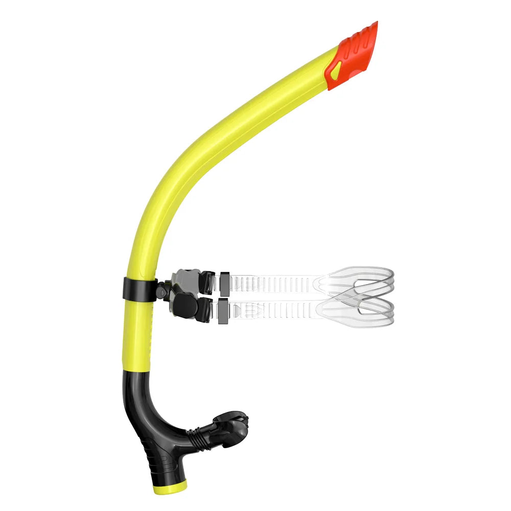 Original Center-Mount Swimmer's Snorkel for Lap Swimming and Swim Training Silicone Mouthpiece One-Way Purge Valve