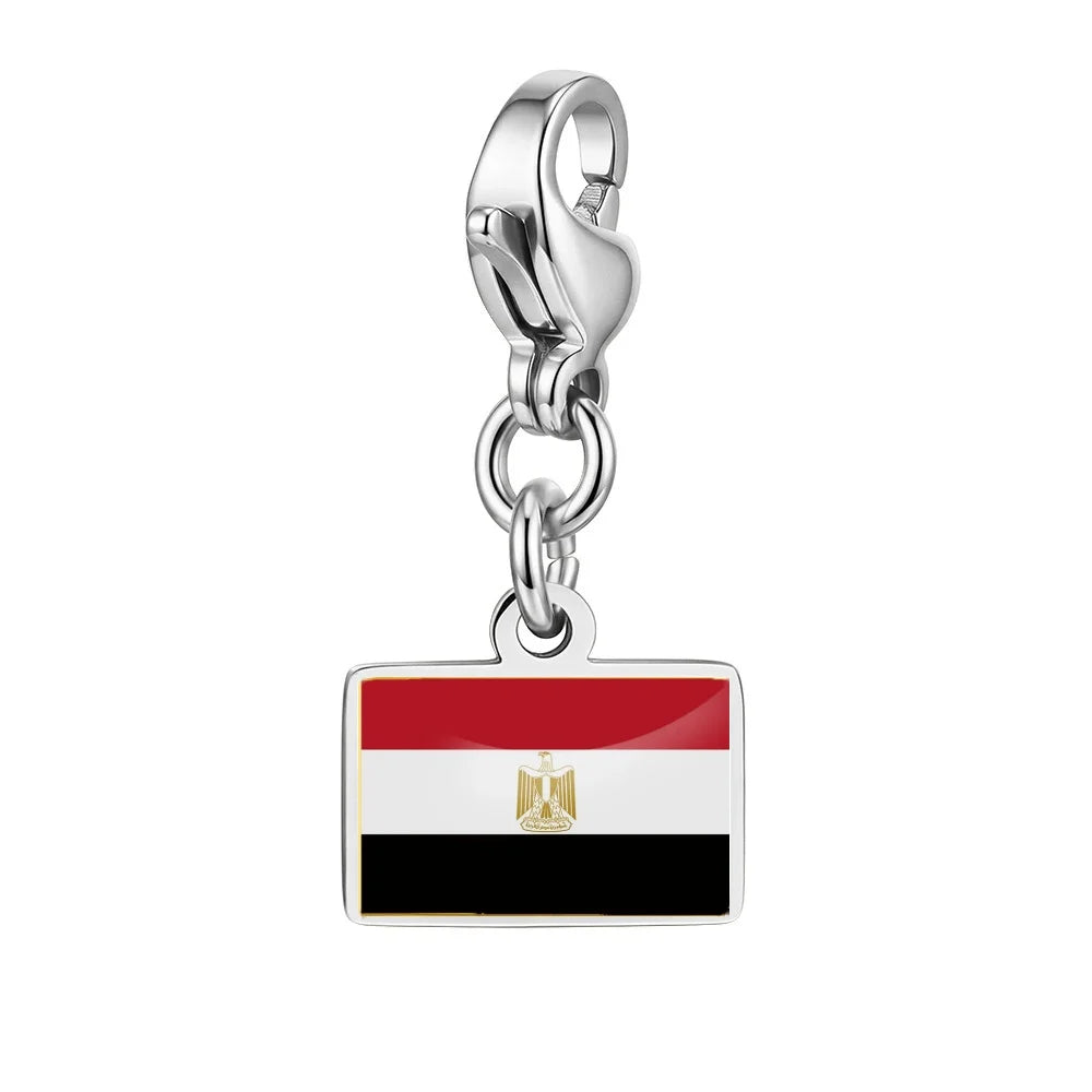 10mm Country Flag Charms Pendant Necklace Bracelet Keychain Bagchain Stainless Steel  Jewelry A Commemorative Gift For A Friend