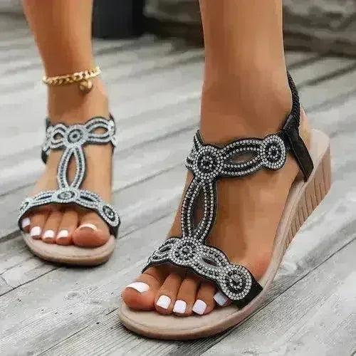 Sandalias de plataforma para mujer, de diseño novedoso, informales, estilo romano, de verano