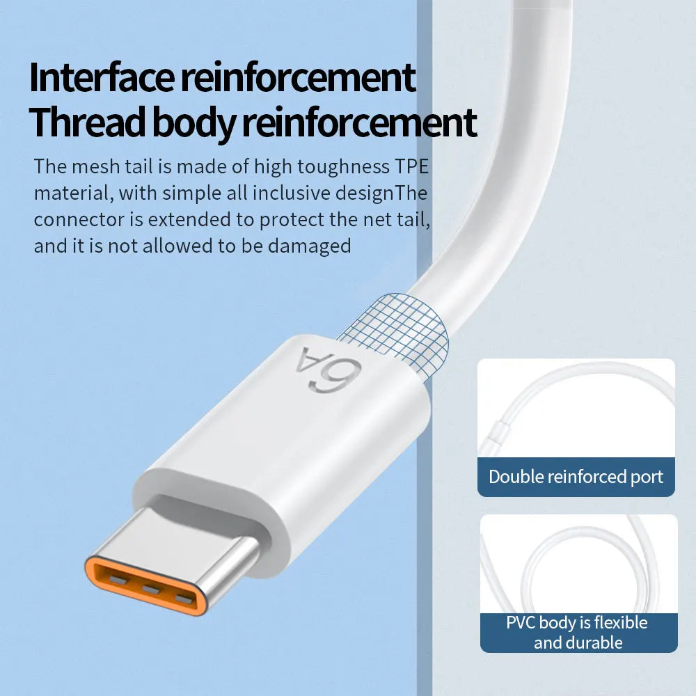 6A USB C Charging Cable with 67W Charger Wall Adapter for iPhone 15 Xiaomi Huawei Android Phones and All Type-C Charging Charger