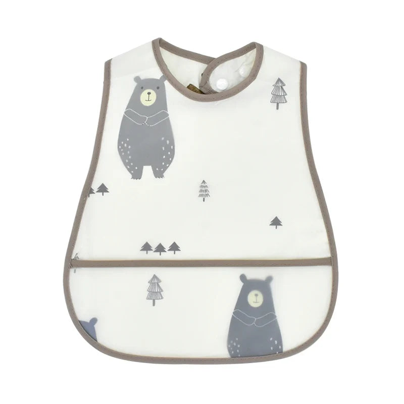 2023new Cartoon Pattern EVA Waterproof Pocket Lunch Feeding Bibs