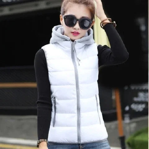 2026 New Winter Underwaist Coat Long Hooded Quilted Puffer Vest Female Warm Thicken Outwear Womens Jacket Sleeveless Waistcoat