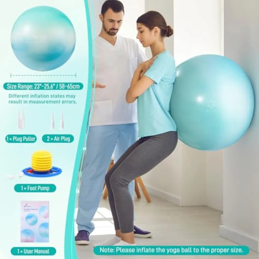Extra Thick Exercise Ball With Pump Anti-Burst And Slip-Resistant
