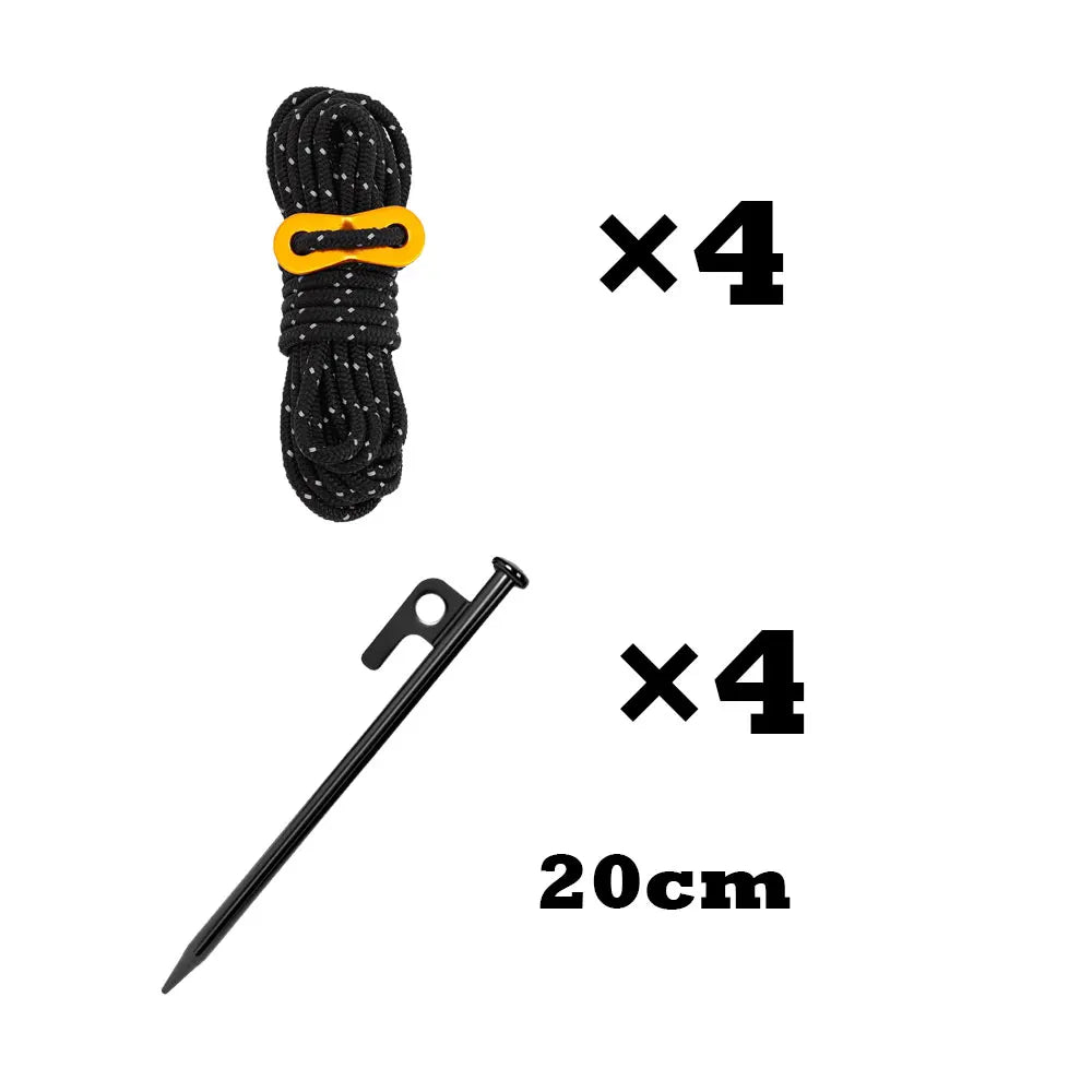 Tent Stakes Quality S45C Steel Tent Pegs Ground Stakes, Utility Camping Rope Nylon Core Para Cord for Camping Garden Hiking