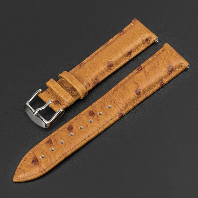 Garmin 18/20/22mm Quick Release Ostrich-Pattern Leather Band