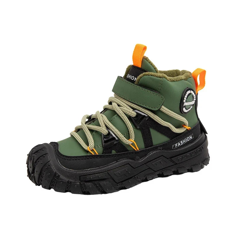 Kids Sneakers Anti-slip Wear-resistant Hiking Shoes for Children Boys Winter Outdoor Sports Shoes Warm Cotton Snow Boots for Kid