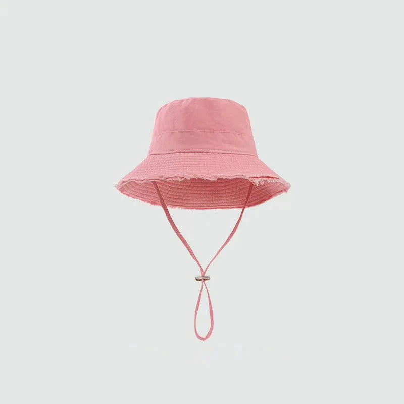 Sombrero de pescador unisex de algodón con borlas