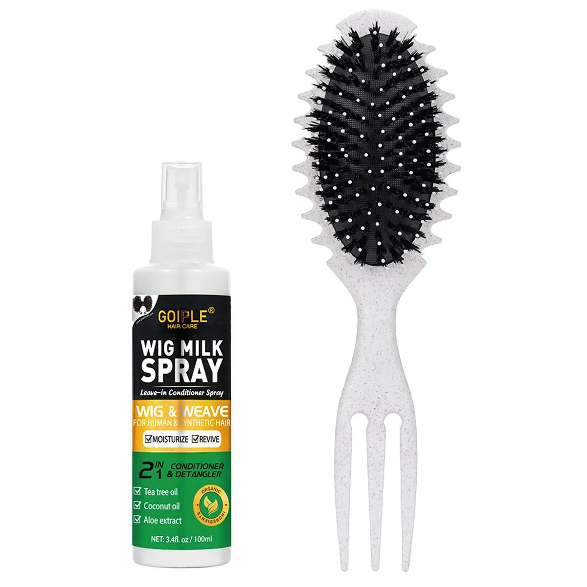 Spray de leche para pelucas de 100 ml, spray humectante para pelucas, cabello sintético, previene el encrespamiento, acondicionador sin enjuague para pelucas, suave y brillante