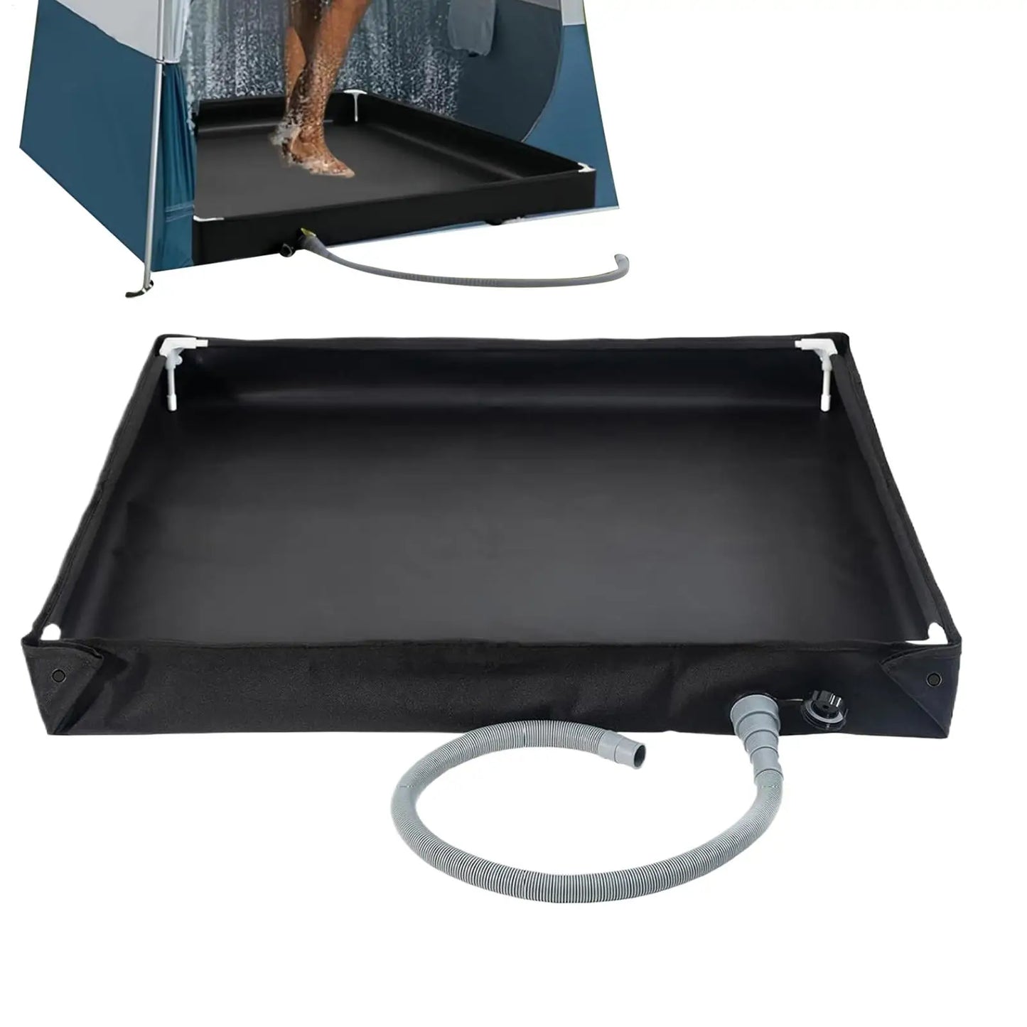 Camping Shower Tent Floor Base Outdoor Tent Shower Tray Folding Shower Pan Pets Shower Basin Base For Camping Travel Awning