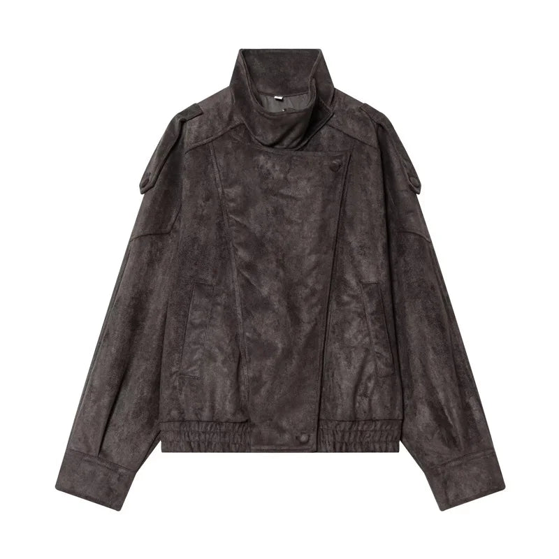 Women's Faux Leather Jacket New Fashion Long Sleeve Versatile Jacket Personality Chic Women Coat Autumn Winter Ladies Outerwear