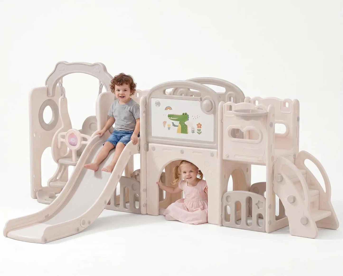 12-In-1 Toddler Playground Gym Playset - Indoor Outdoor Swing Set with
