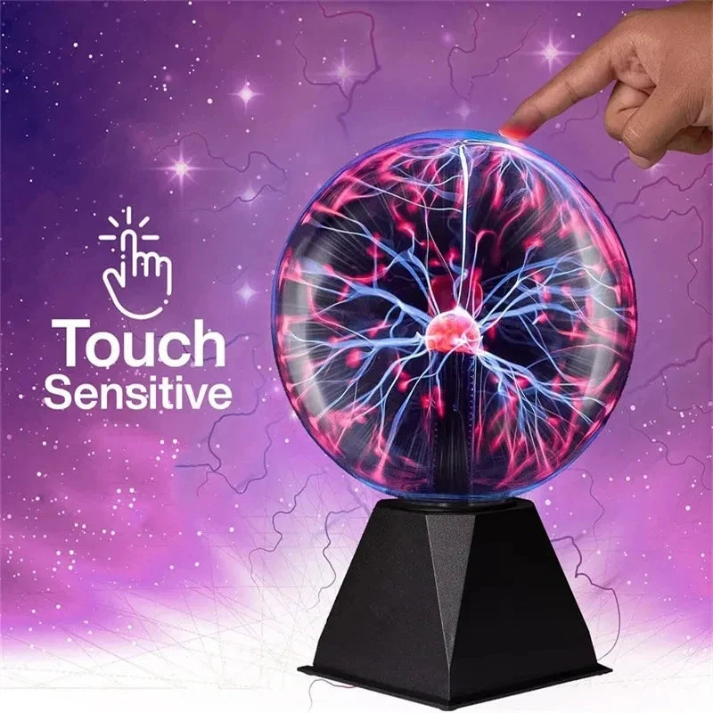 3/4/5/6 Inch Magic Plasma Ball Lamp LED Atmosphere Night Light Only Touch Sensitive Glass Plasma Light Bedroom Decor Kids Gifts
