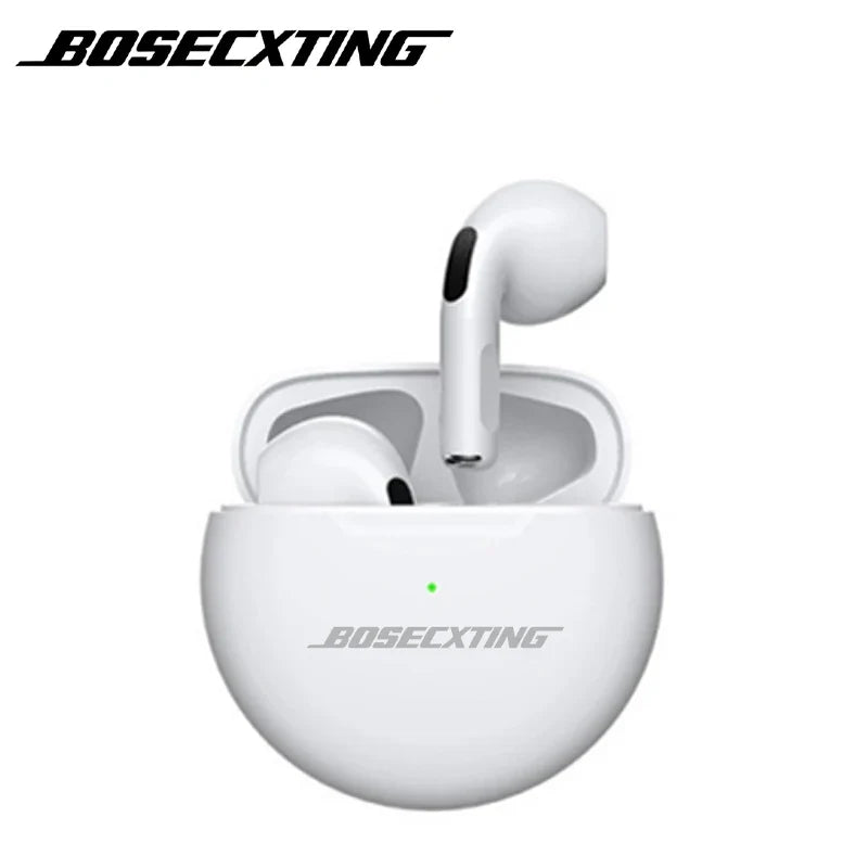 BOSECXTING Pro 6 True Wireless Earphone TWS 9D HiFi Ultra Long Battery Life Headphones Bluetooth Music Earbuds With Mic Portable