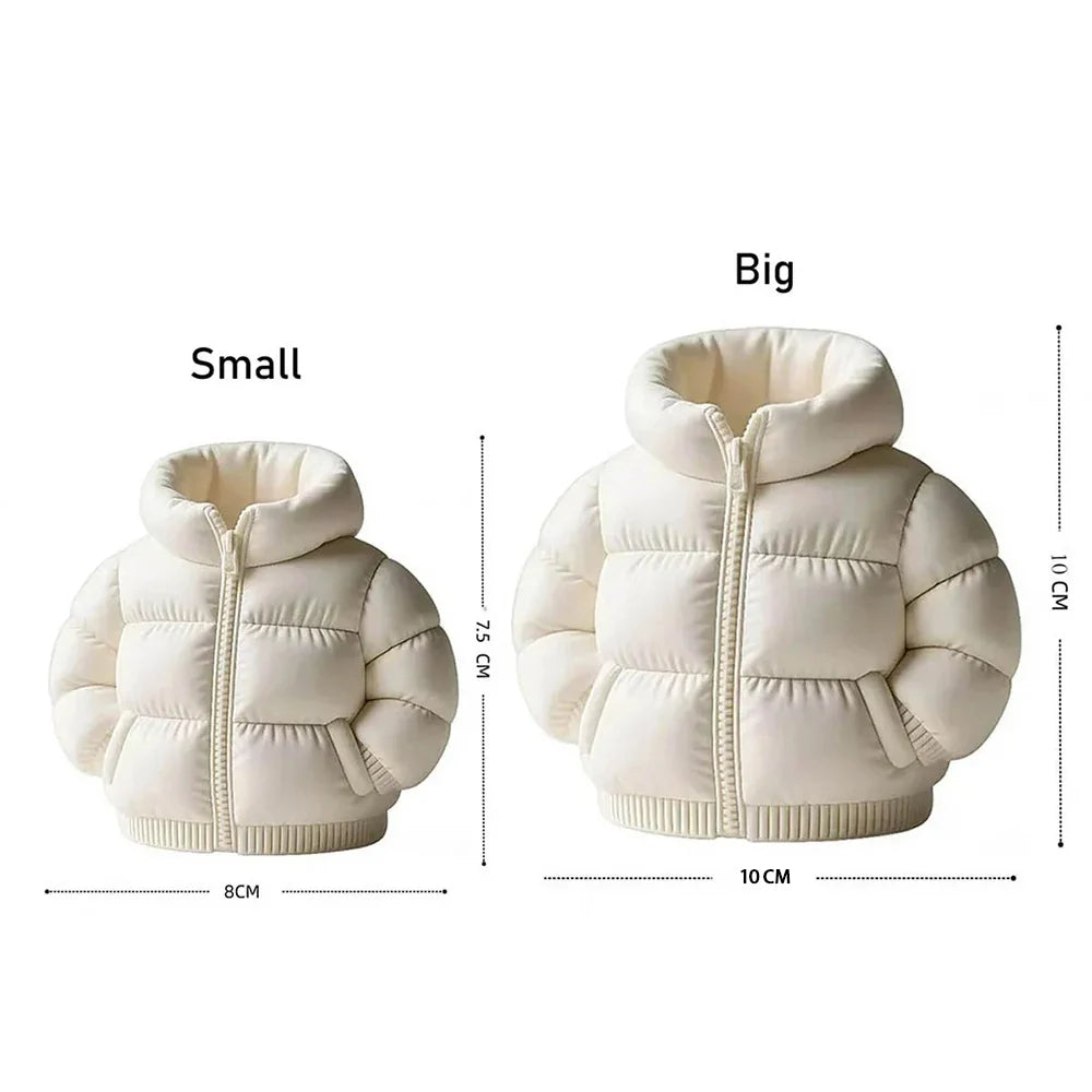 Down Jacket-Shaped Pen Holder Desktop Organizer for Stationery Makeup Brushes Home Office Shelf Decor, for Shool Gift