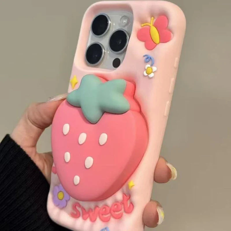 Sweet Strawberry Butterfly iPhone Case