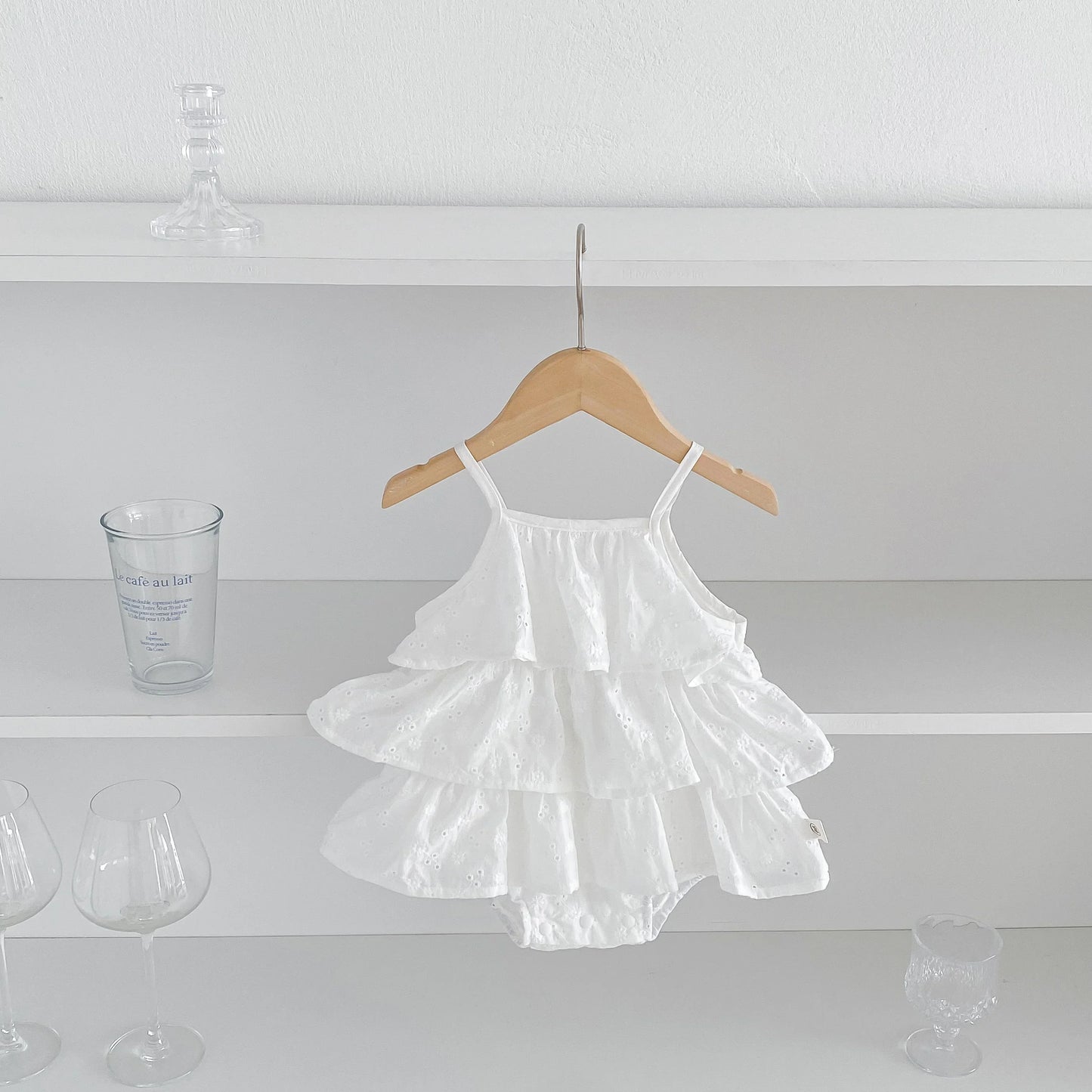 Korea Fashion Baby Girls Camisole Romepr Princess Cotton Sling Infant Bodysuit Dress Baby Outfit 0-2 Years Old