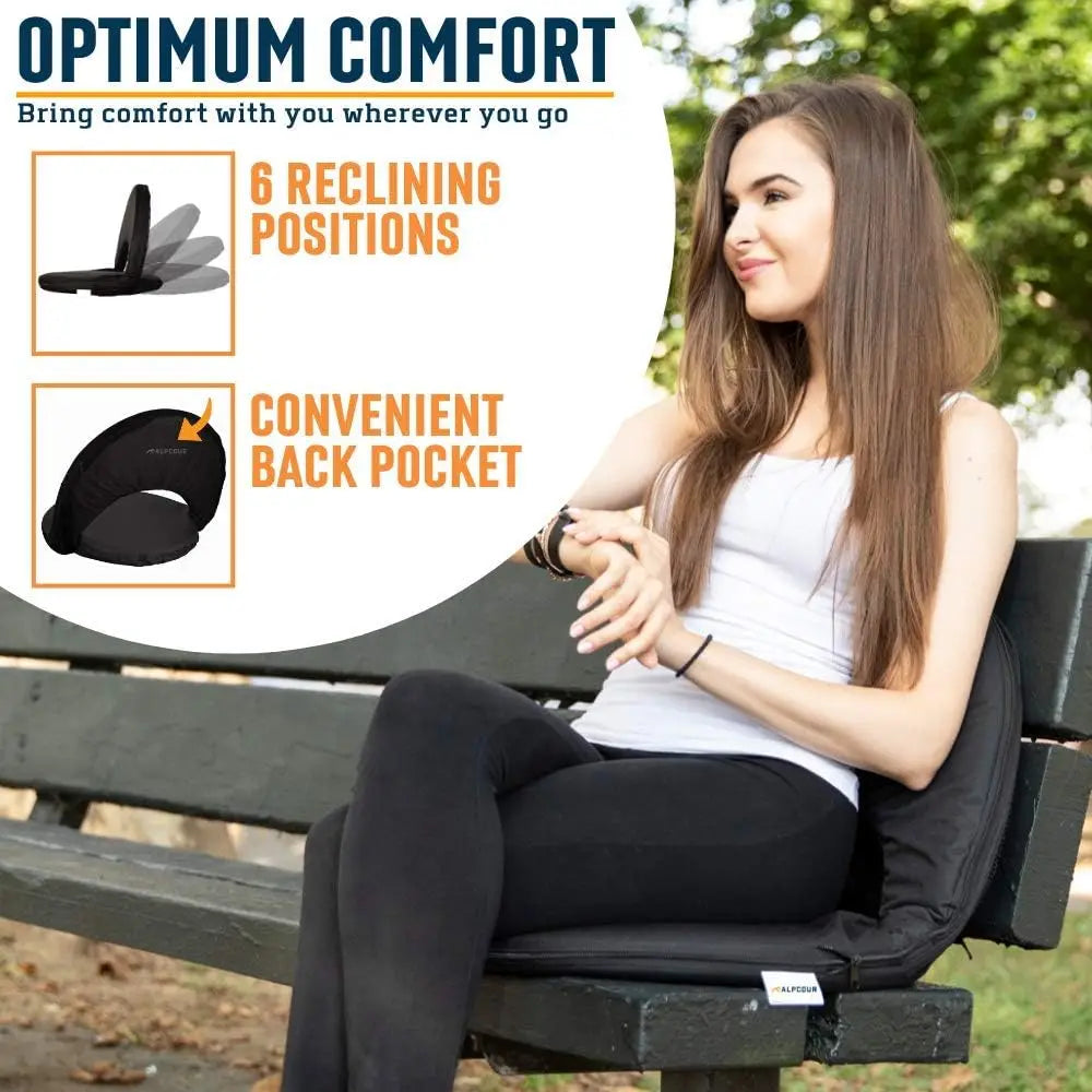 Alpcour Reclining Stadium Seat - Waterproof, 6-Position Comfort