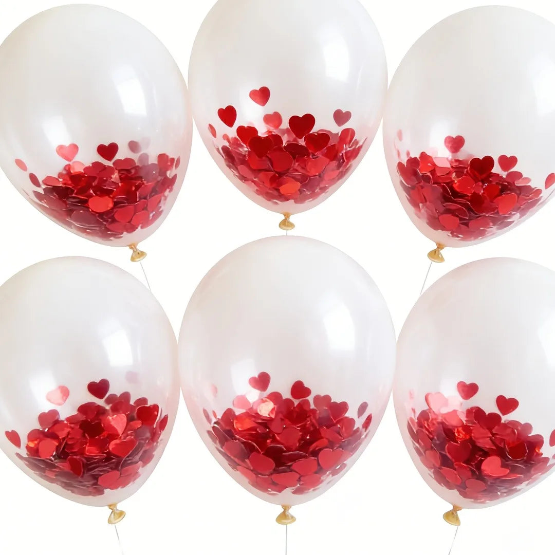 600/1000/2000 Pieces of 0.55 cm Rose Red Heart Shaped Paper Flower - Rose Red Color Perfect for Valentine's Day, Wedding, Birth