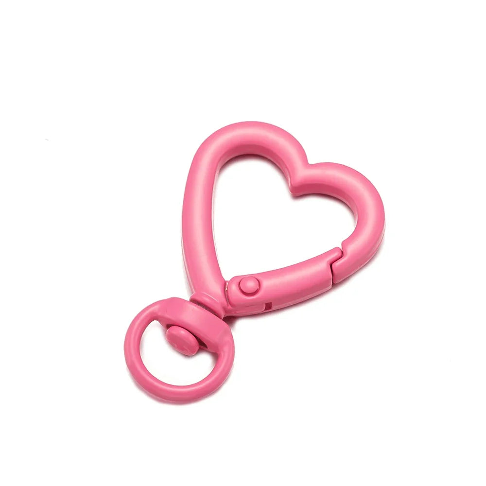 5Pcs Heart Shape Rotation Alloy Lobster Spring Clasps Openable Key Ring  Hook Carabiner Connector Dog Chain Buckles DIY Jewelry